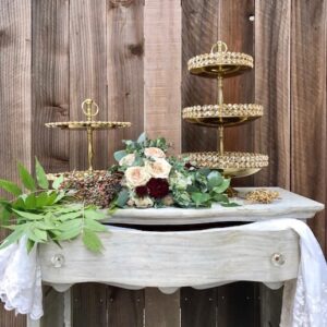 3 tier gold dessert stand