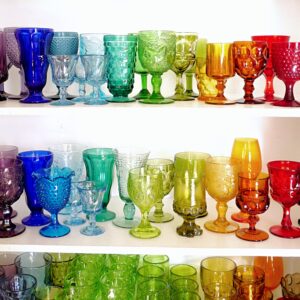 Vintage Colored Glass Goblets