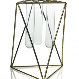 Gold & Glass Geometric Vase