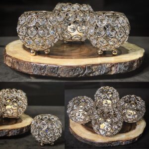 Small Crystal Bowl Candle Holders