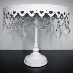 Cake Stand - White Beaded 12” Round