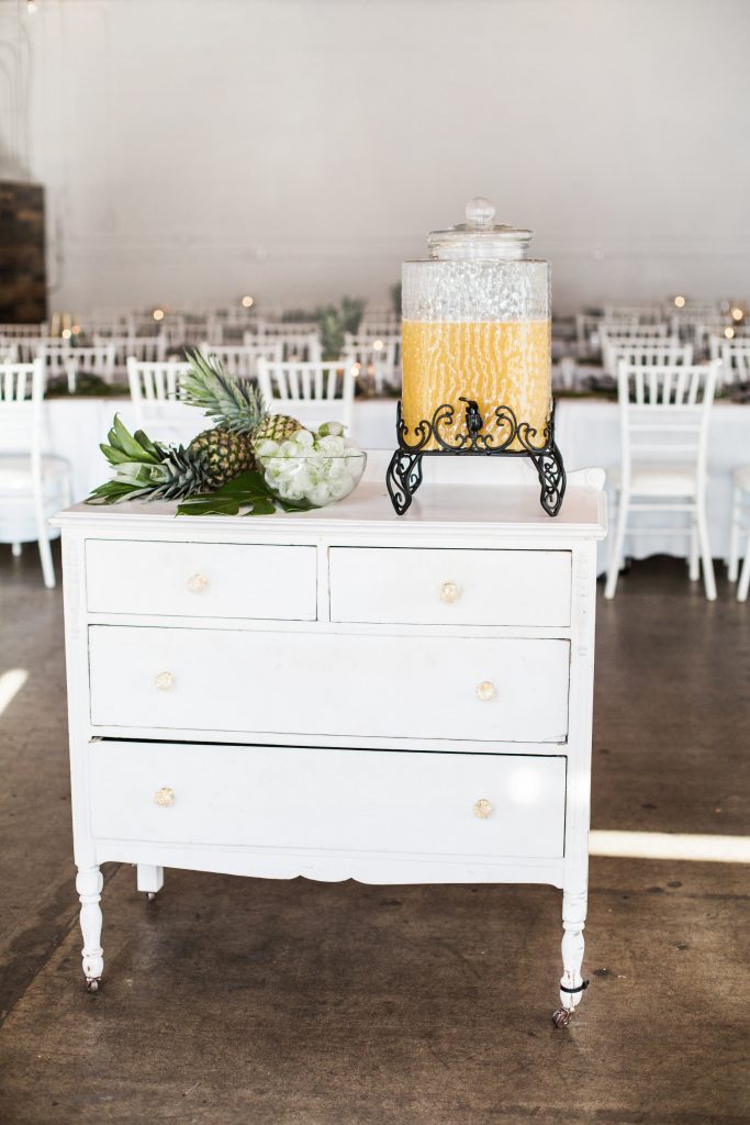 tropical botanical cake dessert table sweets modern pineapple party