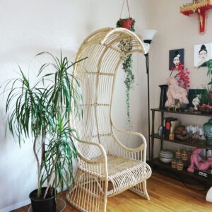 Vintage Canopy Bamboo Peacock Chair