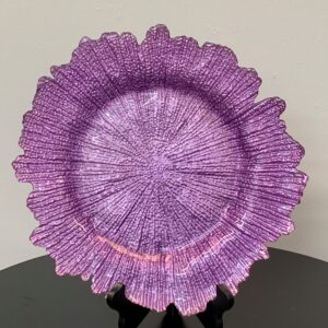 GLASS CHARGER PLATE SPONGE LIGHT PURPLE
