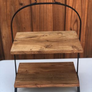 Rectangle Wooden 2 Tier Stand