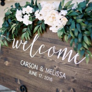 Walnut Wood Welcome Sign