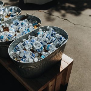 Large galvanized ice tubs with bottle openers, galvanized buckets