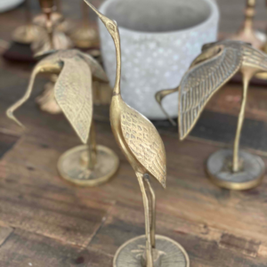 Brass Crane Birds