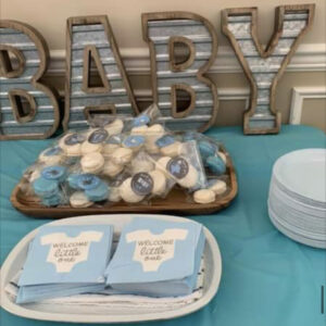 Four Galvanized Metal Letters (Wall Decor) - Rustic 'BABY' Letters