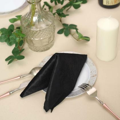 20x20 Black Velvet Napkins