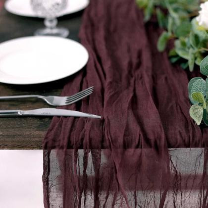 Burgundy Cheesecloth Runner