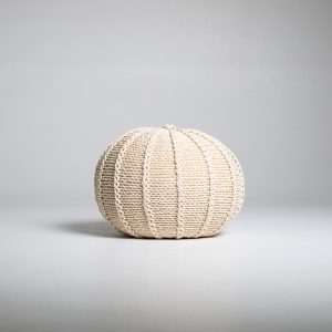 White Round Poof