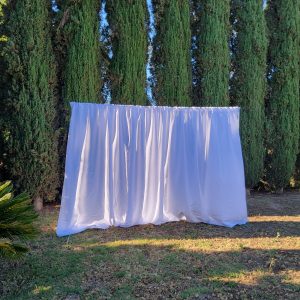 Metal backdrop *included drapes*