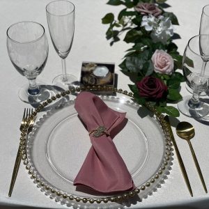 Gold Beaded Plastic Charger