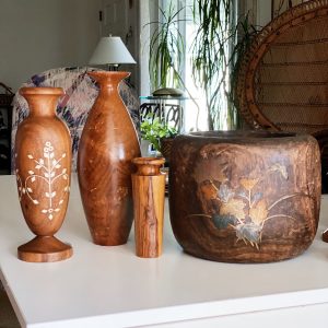 Vintage Solid Wood Vase Variety