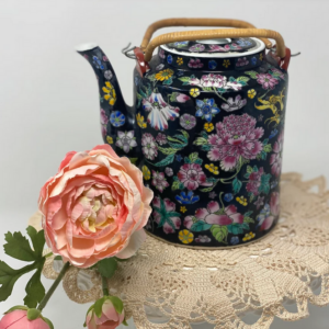 MilleFleur Teapot w/Bamboo Handles