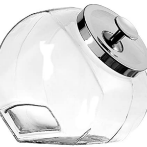 Anchor Hocking Glass Penny Jar w/chrome lid 1 gal