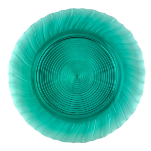 Jeannette Glass Ultramarine Swirl Round Sandwich Platter 13"