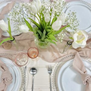 Cotton gauze blush napkin