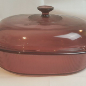 Pyrex Bakeware Cranberry Dutch Oven Roaster w/lid 4Qt.