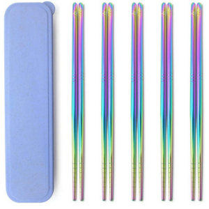 Gemstone Polished Chopsticks Set of 5 w/case