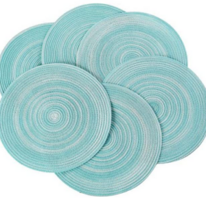 Twist Rib Placemats in Heather Aqua 15" Round