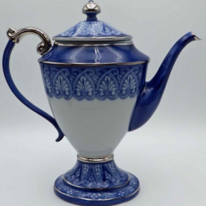 Bombay Company Arabesque Tile Blue White China Coffee Pot 40 oz.