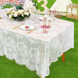 Lace Tablecloth White 60"x120"