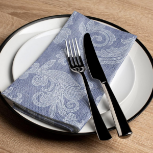 Table Linen Cloth Napkins Damask 18″ x 18″ Dusty Blue