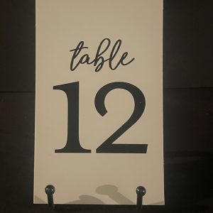 Table Numbers 1-20 Black Font