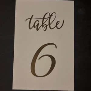 Black Table Number (1-20)